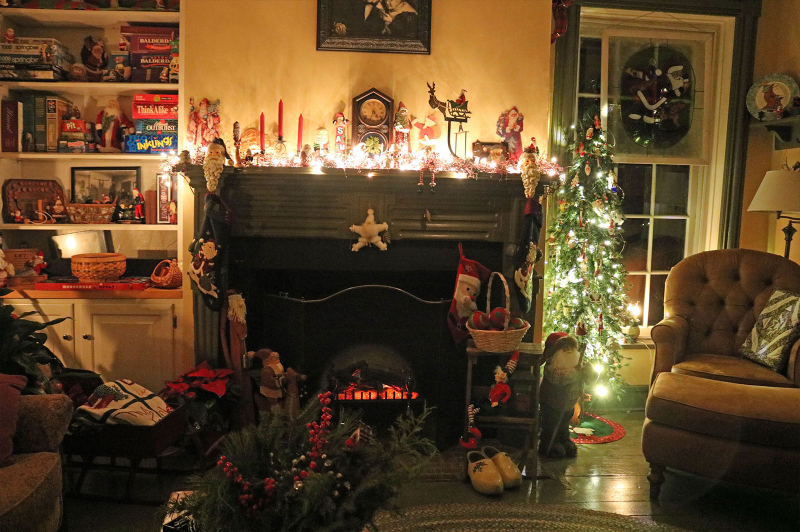 Fireplace in Santa, James Manning B&B, Honesdale, PA - James Manning